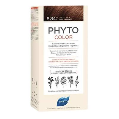 Phyto Phytocolor 6.34 Intense Dark Copper Blonde (Koyu Kumral Dore Bakır) Bitkisel Saç Boyası