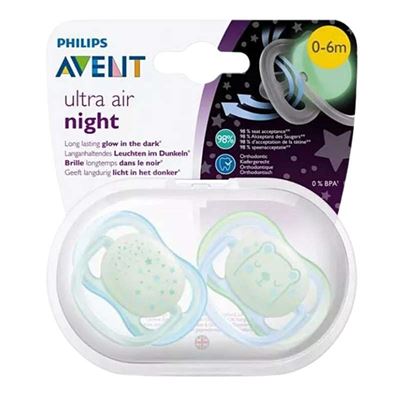 Philips Avent Ultra Air Night 0-6 Ay İkili Emzik Seti (Mavi)